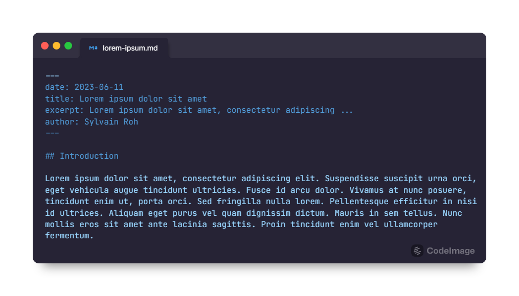 Markdown post exemple